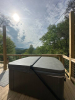 Hot tub with long range view of the mountains