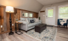Living area with couch and front door