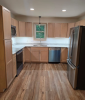 Kitchen with new wood cabinets and appliances