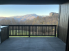 Back deck with long range mountain view