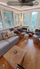 Living Room with grey couch and chairs