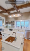Kitchen with large windows 