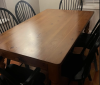 Hardwood table and 6 Farmhouse style chairs