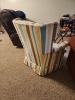 Image- Wingback Striped Chair Side 2